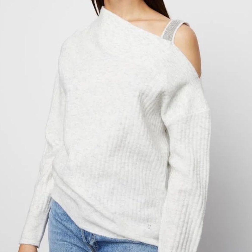 EUC Bailey 44 Kiara One Shoulder Sweater Merino Wool Blend Off Shoulder Small - Picture 5 of 16